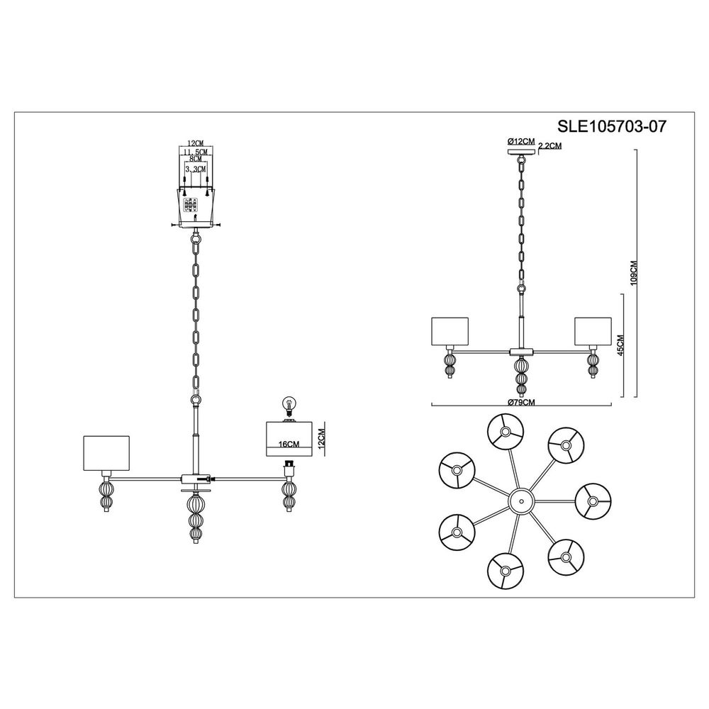 Подвесная люстра  Ramer SLE105703-07